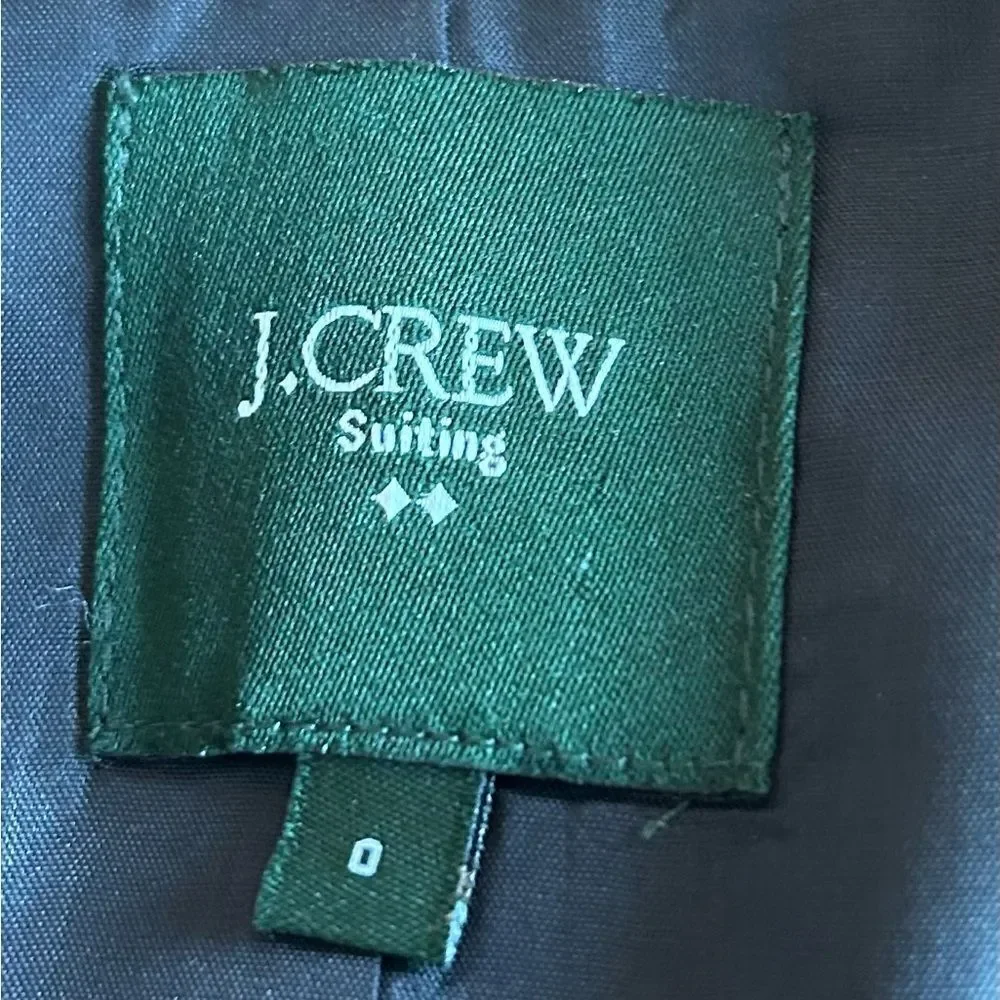 J. Crew Suiting Black Lightweight Wool Lined Blazer Size 0